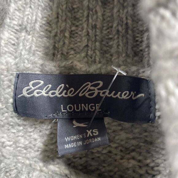 Eddie Bauer Lounge Turtleneck Rag Wool Sweater Soft & Cozy‎ Grey XS - Picture 8 of 10